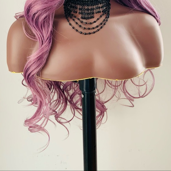 28” Premium Fiber Plum Color Versatile 4x4 Lace Front Wig 💜 - Picture 8 of 13